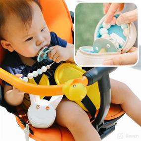 img 2 attached to 🐰 MOMINSIDE Pacifier Case Holder with Clip: Adorable Rabbit Bag Charm to Safely Carry & Easily Attach 2 Pacifiers in White