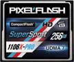 pixelflash 256gb supersport compactflash memory card 1106x pro fast transfer speeds up to 167mb/s for photo and video storage logo