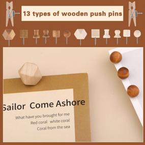 img 1 attached to Decorate In Style With 270 Pcs Wooden Push Pins - 7 Types And 2 Colors For Organization And Crafting!