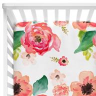baby floral fitted crib sheet for boy and girl toddler bed mattresses fits standard crib mattress 28x52" (coral) logo