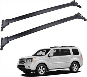 img 4 attached to Car Roof Rack Cross Bars For 2009-2015 Honda Pilot With Side Rails, Cargo Rooftop Luggage Kayak Bicycles Canoe Carrier