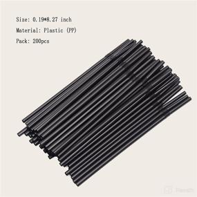 img 3 attached to 🥤 YAOSHENG [200 Pack] Flexible Black Plastic Straws for Drinking 8.2" - Ideal for Birthday Parties, Pool Parties, Summer BBQs, Home, Office, Shop, Restaurant, Takeout