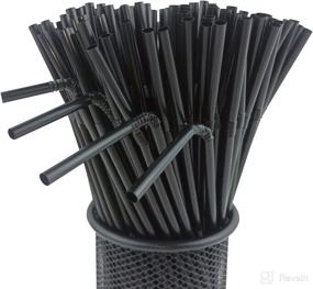 img 4 attached to 🥤 YAOSHENG [200 Pack] Flexible Black Plastic Straws for Drinking 8.2" - Ideal for Birthday Parties, Pool Parties, Summer BBQs, Home, Office, Shop, Restaurant, Takeout