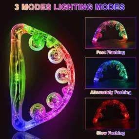 img 3 attached to LED Musical Instruments Tambourine For Party Supplies, Flashing Aywewii Light Up Handheld Percussion For Wedding, Birthday And Christmas Celebrations