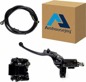 img 4 attached to Hydraulic Rear Hand Disc Brake Caliper And Master Cylinder Kit For 50Cc-125Cc ATV Quad, Suitable For TAOTAO, Sunl, ROKETA, NST With Brake Pads From Amhousejoy