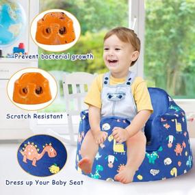 img 1 attached to Keep Your Baby Cool And Comfy With SMTTW Summer Cooling Seat Cover For Bumbo Seat - Dinosaur Print Included!