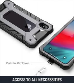 img 1 attached to Чехол Poetic Journeyman для iPhone Xs Max с защитой на 360 градусов, встроенной защитной пленкой для экрана и прочным корпусом для тяжелых условий эксплуатации — черный, идеально подходит для Apple IPhone Xs Max с 6,5-дюймовым OLED-дисплеем