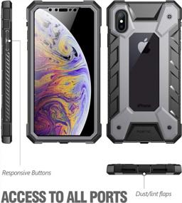 img 3 attached to Poetic Journeyman IPhone Xs Max Case With 360 Degree Protection, Built-In Screen Protector, And Full-Body Rugged Heavy Duty Design - Black, Perfect For Apple IPhone Xs Max 6.5" OLED Display