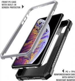 img 2 attached to Чехол Poetic Journeyman для iPhone Xs Max с защитой на 360 градусов, встроенной защитной пленкой для экрана и прочным корпусом для тяжелых условий эксплуатации — черный, идеально подходит для Apple IPhone Xs Max с 6,5-дюймовым OLED-дисплеем