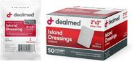 dealmed sterile bordered gauze island dressings – 50 count, 2" x 3" gauze pads, disposable, latex-free, adhesive borders with non-stick pads, wound dressing for first aid kit and medical facilities logo