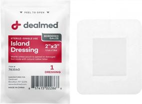 img 2 attached to Dealmed Sterile Bordered Gauze Island Dressings – 50 Count, 2" X 3" Gauze Pads, Disposable, Latex-Free, Adhesive Borders With Non-Stick Pads, Wound Dressing For First Aid Kit And Medical Facilities