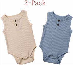 img 1 attached to Kuriozud Solid Button-Up Romper For Newborn Infant - Unisex Baby One Piece Jumpsuit Outfit For Boys And Girls
