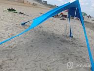img 1 attached to Portable Beach Tent Sun Shelter 10X10Ft UPF50+ Protection With 4 Sand Bags & Aluminum Poles For Family Camping, Outdoor And Beach Use. review by Jason Caldwell