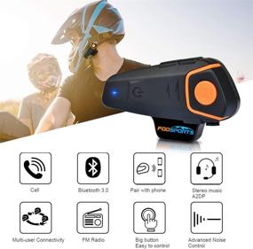 img 3 attached to 🏍️ BT-S2 Fodsports Motorcycle Intercom Bluetooth Off-Road Motorbike Helmet Communication System, Hands-Free, FM Radio, MP3 Player (2 Pack Soft Mic)