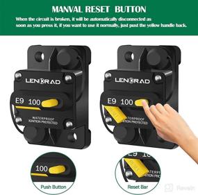 img 1 attached to ⚡ LENKRAD 100 Amp Marine Circuit Breaker: Manual Reset Switch for Marine RV Yachts | 12V-48V DC Waterproof Surface Mount