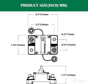 img 3 attached to ⚡ LENKRAD 100 Amp Marine Circuit Breaker: Manual Reset Switch for Marine RV Yachts | 12V-48V DC Waterproof Surface Mount