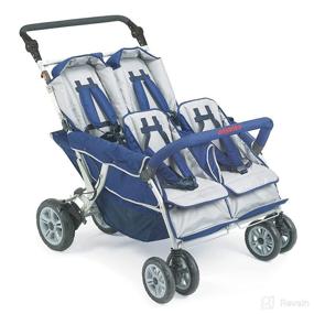 img 3 attached to 👶 Angeles Infant Toddler SureStop Folding Commercial Bye-Bye Stroller (4-Passenger), Blue (AFB6600): A Space-Saving Solution for Safe and Convenient Transportation