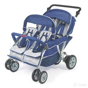img 4 attached to 👶 Angeles Infant Toddler SureStop Folding Commercial Bye-Bye Stroller (4-Passenger), Blue (AFB6600): A Space-Saving Solution for Safe and Convenient Transportation
