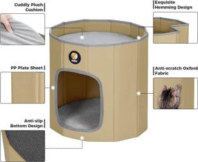 img 2 attached to 🐱 Foldable Veehoo Cat Bed House: Cozy Indoor Shelter for Kittens, with Removable Cushioned Pad - Soft Pet Cube Cat Hut Cat Cave