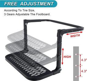 img 1 attached to 🚚 Folding Heavy-Duty Tire Steps for Trucks, Pickup Trucks, SUVs, and RVs - Adjustable Tire-Mounted Auto Step, Fits 9'' to 13'' Tires, Rated up to 300 lbs (Black 2)