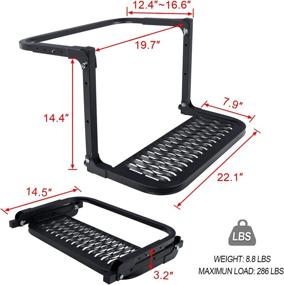 img 2 attached to 🚚 Folding Heavy-Duty Tire Steps for Trucks, Pickup Trucks, SUVs, and RVs - Adjustable Tire-Mounted Auto Step, Fits 9'' to 13'' Tires, Rated up to 300 lbs (Black 2)