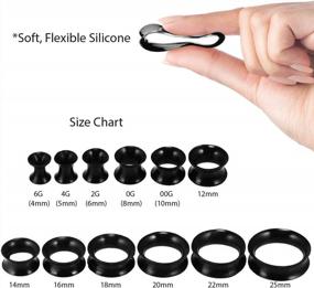 img 3 attached to Flexible Ear Stretching With BodyJ4You 16PC Silicone Tunnel Plugs In 6G-16Mm Gauges - Soft And Comfortable Flesh Eyelets