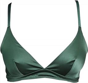 img 4 attached to SilRiver Women'S Silk Soft Cup Wireless Bra Bralette Top With Smooth Satin