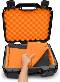 img 1 attached to CASEMATIX 15.6" Hard Laptop Case Compatible With Acer Nitro 5, Asus Zephyrus G14, MSI GS65 Stealth, Razer Blade, Dell XPS 15 And Gigabyte Aero 15 Gaming Laptops Accessories - Orange Foam