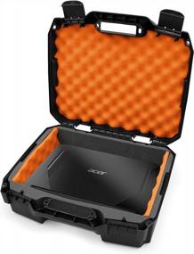 img 4 attached to CASEMATIX 15.6" Hard Laptop Case Compatible With Acer Nitro 5, Asus Zephyrus G14, MSI GS65 Stealth, Razer Blade, Dell XPS 15 And Gigabyte Aero 15 Gaming Laptops Accessories - Orange Foam