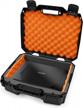 casematix 15.6" hard laptop case compatible with acer nitro 5, asus zephyrus g14, msi gs65 stealth, razer blade, dell xps 15 and gigabyte aero 15 gaming laptops accessories - orange foam logo