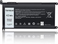 high-quality wdx0r laptop battery replacement for dell inspiron - compatible with 15 5000/7000, 13 5368/5378/7378, and 17 5765/5767/5770 series notebooks - replaces 3crh3, t2jx4, and fc92n logo
