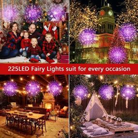 img 2 attached to Battery Operated Fairy Lights, 225 LED 8 Modes Dimmable Wire String Light With Remote Control For Christmas, Home Decor Indoor Outdoor Patio Hanging Starburst Decoration