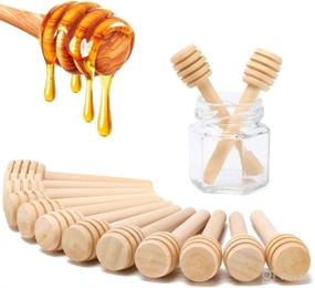 img 4 attached to 🍯 25 Mini Wooden Honey Dipper Sticks - Individually Wrapped, 3 Inch, Perfect for Honey Jars, Drizzling & Wedding Parties