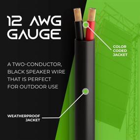 img 3 attached to 200Ft GearIT 12/2 Speaker Wire - Outdoor Direct Burial In Ground/In Wall | 12 Gauge (Copper Clad Aluminum) CL3 CL2 Rated 2 Conductors CCA, Black