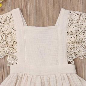 img 1 attached to Newborn Baby Girl Outfit Set: Lace Embroidery Halter Backless Jumpsuit Romper Bodysuit Sunsuit