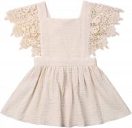 newborn baby girl outfit set: lace embroidery halter backless jumpsuit romper bodysuit sunsuit logo