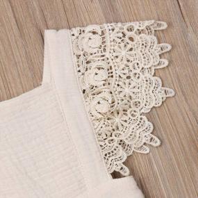 img 2 attached to Newborn Baby Girl Outfit Set: Lace Embroidery Halter Backless Jumpsuit Romper Bodysuit Sunsuit