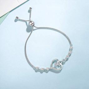 img 1 attached to Sterling Silver Genuine Or Created Gemstone Tennis Bracelet: AGVANA Birthstone Bracelets Valentines Day Gifts For Her