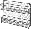 organize your kitchen with mygift® farmhouse style metal wire spice rack - 2-tier seasoning jar storage organizer for wall mount or countertop, in sleek black logo