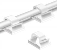 100 pack клейких кабельных зажимов, модернизированный многофункциональный держатель шнура, органайзер для проводов для автомобиля, офиса и дома (белый) логотип