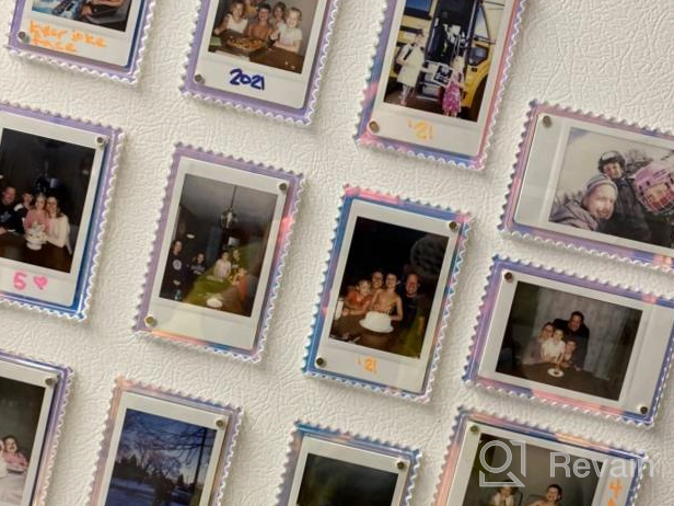 img 1 attached to Iridescent Acrylic Magnetic Frames For Fujifilm Instax Mini And Polaroid Films - 12 Pack By WINKINE review by Robert Goodlow