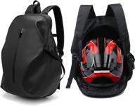 🎒 large capacity 40l motorcycle backpack with waterproof helmet storage bag for men and women - black logo