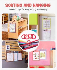 img 2 attached to Organize Your Classroom With Gamenote'S 30 Pack Dry Erase Pockets With Rings -Reusable Plastic Sleeves For Papers, Shop Tickets, And Sheet Protectors In Colorful Options!