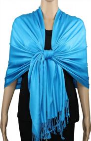 img 1 attached to Premium Pashmina Shawl Wrap Scarf In Solid Colors By Achillea Super Soft Luxurious