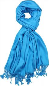 img 2 attached to Premium Pashmina Shawl Wrap Scarf In Solid Colors By Achillea Super Soft Luxurious