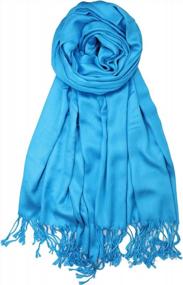 img 3 attached to Premium Pashmina Shawl Wrap Scarf In Solid Colors By Achillea Super Soft Luxurious