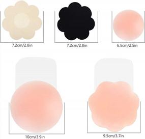 img 3 attached to Reusable Nipple Covers For Women - 14 Pcs Sticky Bra Nipple Pasties Adhesive Strapless Dress Tops Bikini For Girls