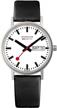 mondaine classic a667.30314.11sbb mens and womens watch 36mm - official swiss railways wrist watch day and date black leather strap 30m waterproof logo