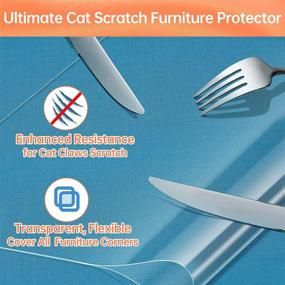 img 3 attached to 🐱 CoHaHa Furniture Protectors for Cats: 4-Pack Single Sided Deterrent Tape, Clear Anti-Scratch Couch Protection