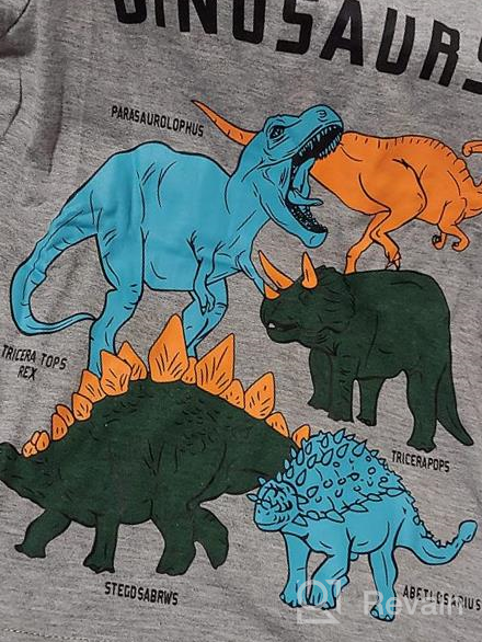 img 1 attached to 🦖 HILEELANG Boys' Sleeve Dinosaur T Shirt Undershirt review by Brady Penczak